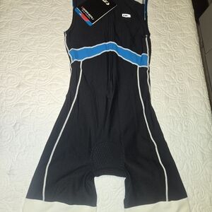 Louis Garneau Men's Triathlon Suit NWT Size Large Black White Cycling USA #206